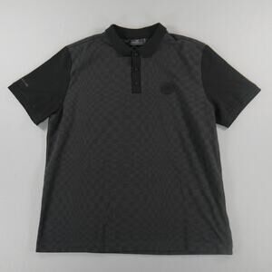 Porsche Jacquard Heritage‎ 911 Spirit 70 Checkered Polo Shirt L Gray Black FLAW